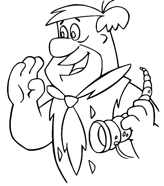 Fred Holds the Phone Coloring Page