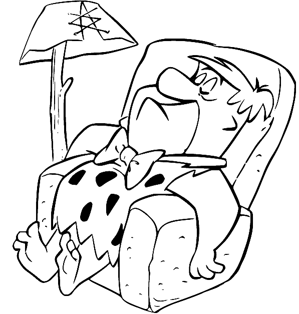 Pagina da colorare di Fred che dorme sul divano