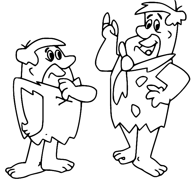 Fred Speaking with Barney Coloring Page