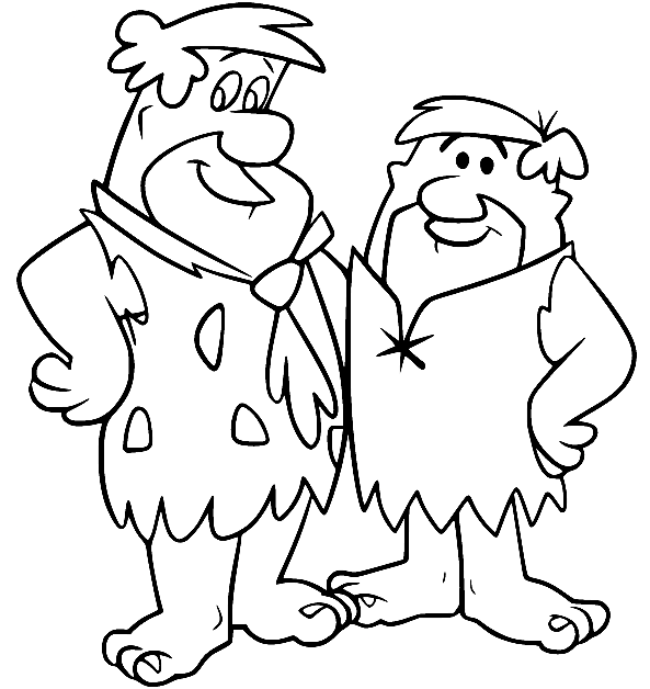Pagina da colorare di Fred e Barney