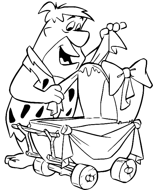 Fred and a Baby Carriage Coloring Page