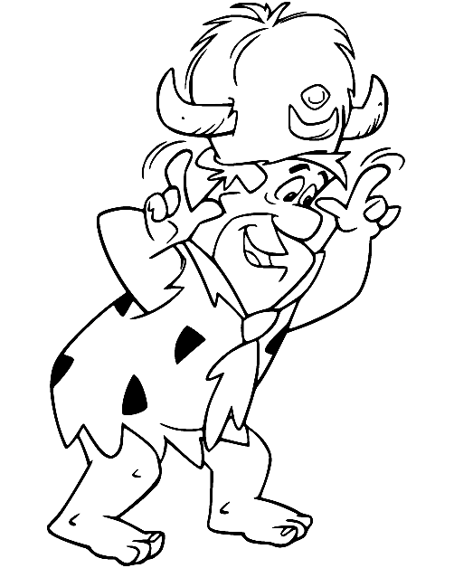 Fred com o Chapéu de Chifre dos Flintstones