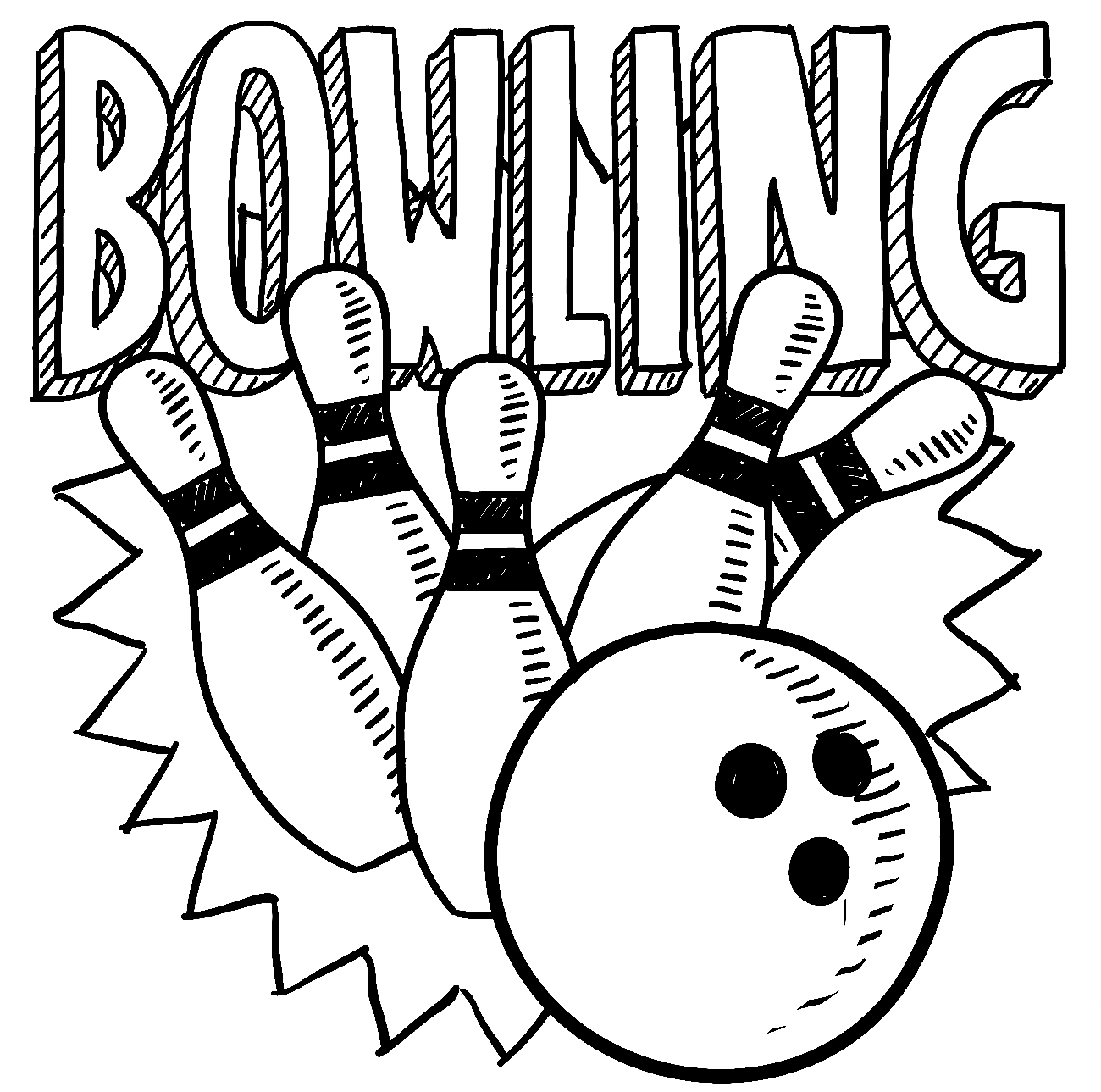 Gratis afdrukbare bowling van Bowling
