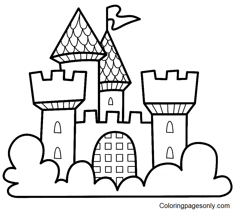 Castelo imprimível grátis para colorir