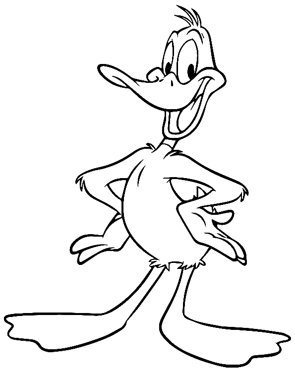 Gratis afdrukbare Daffy Duck kleurplaat
