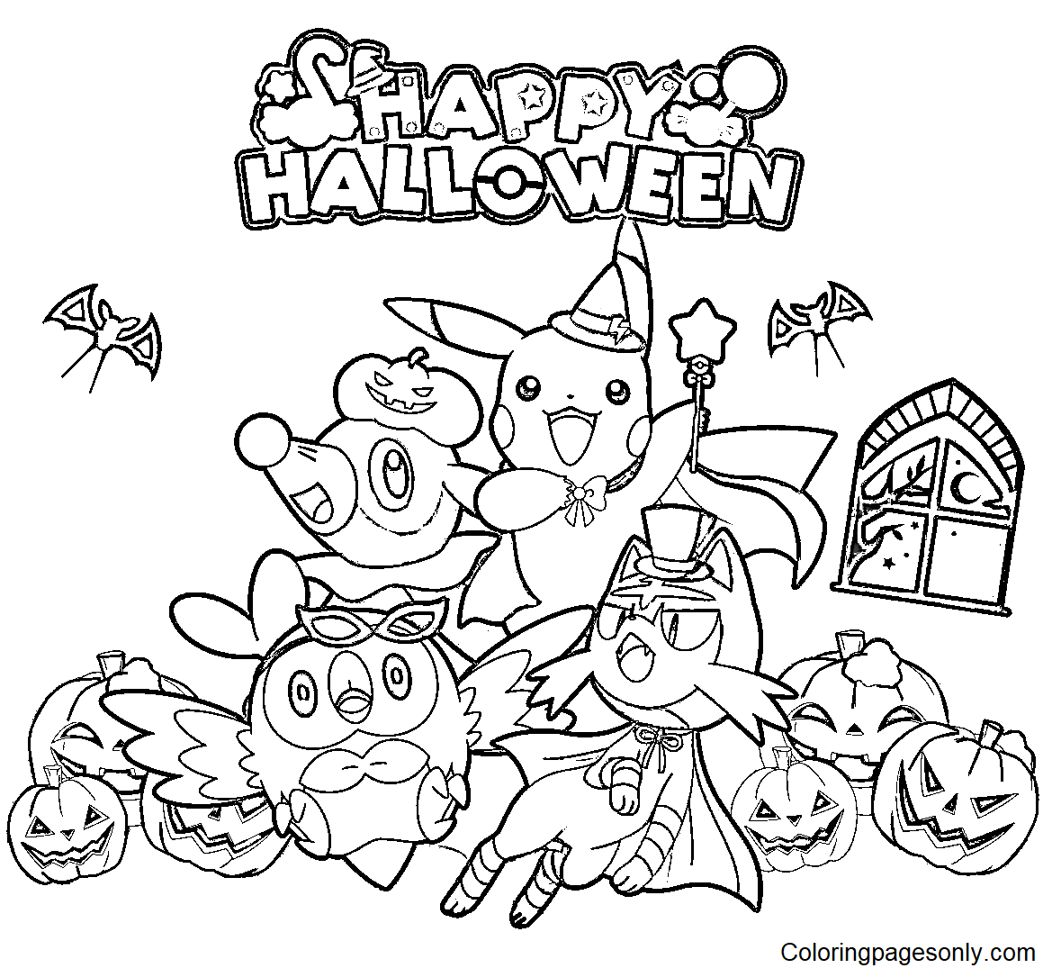 Free Printable Pokemon Halloween Coloring Pages
