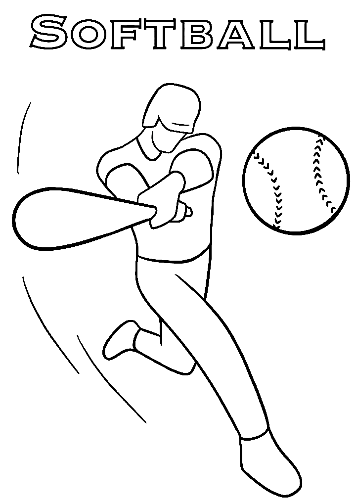 Softball para impressão grátis da Softball