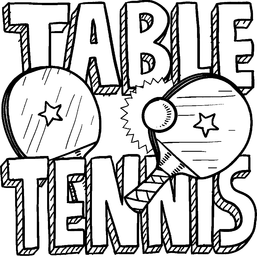 Free Printable Table Tennis Coloring Page
