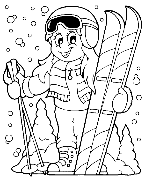 Free Printable Winter Sports Coloring Page