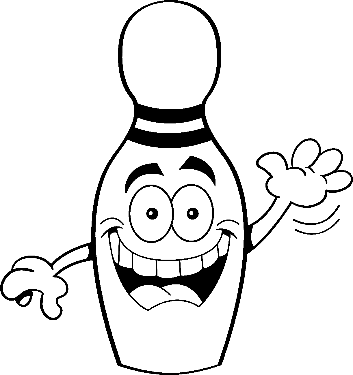 Funny Bowling Pin Coloring Page