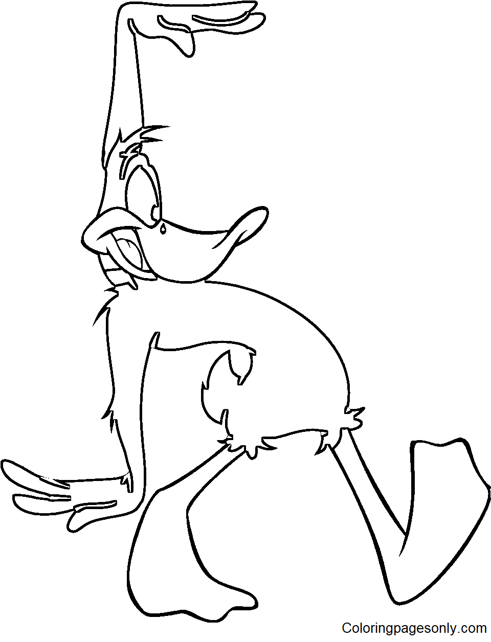 Grappige Daffy Duck Kleurplaat