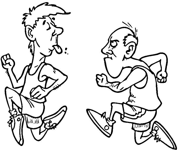 Funny Runners Coloring Page