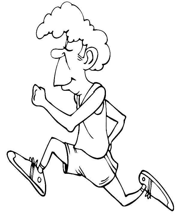 Funny Running Coloring Page