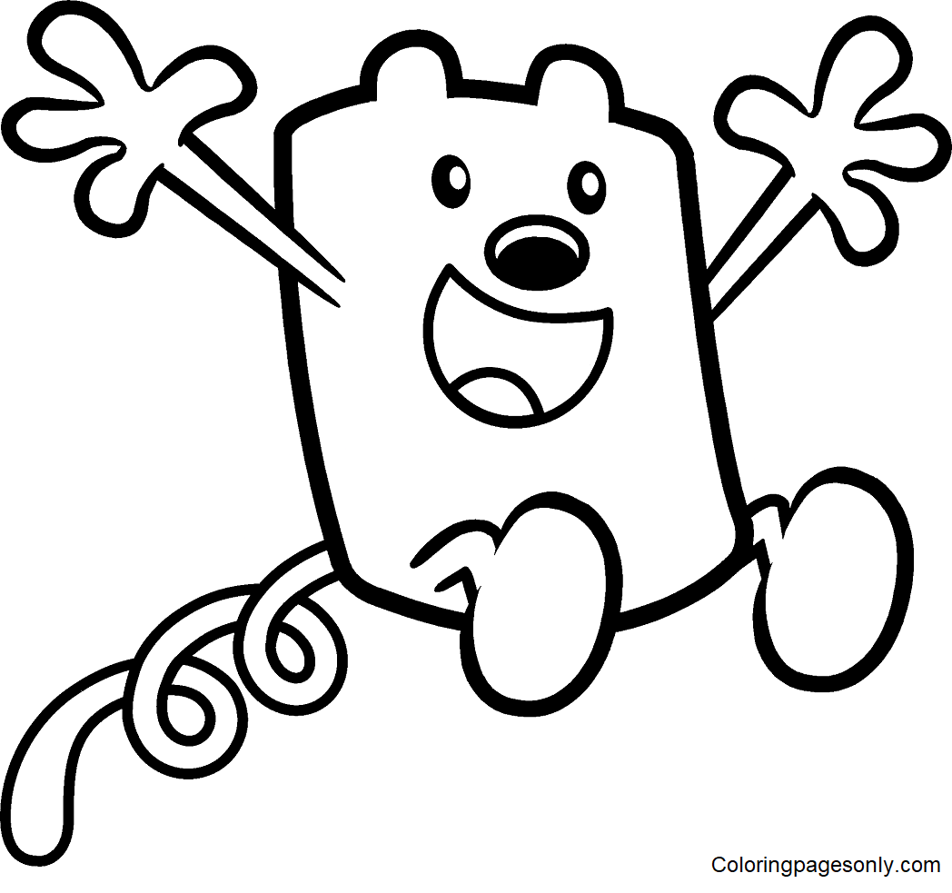 Funny Wubbzy Jumping Coloring Page
