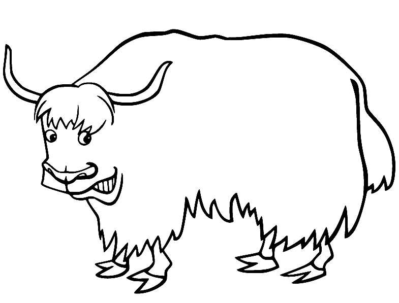 Funny Yak Coloring Page