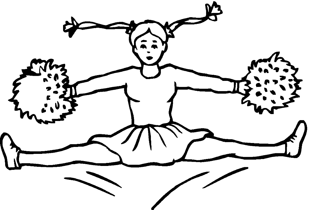 Girl Cheerleading Coloring Page