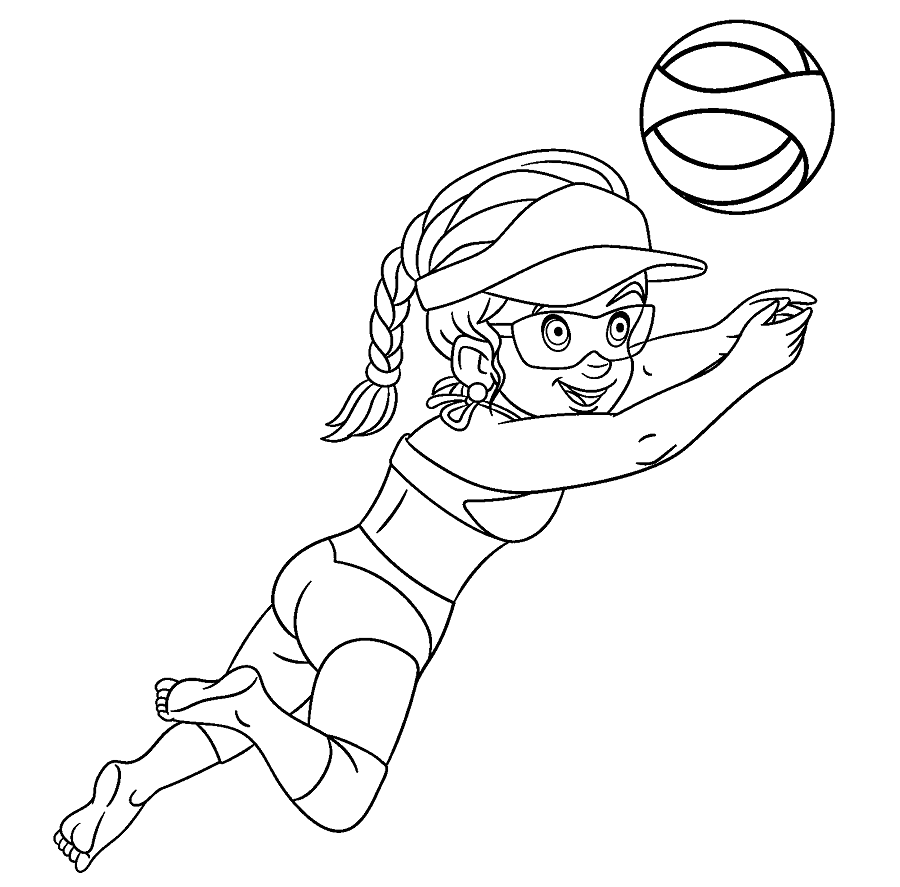 Niña jugando voleibol de voleibol