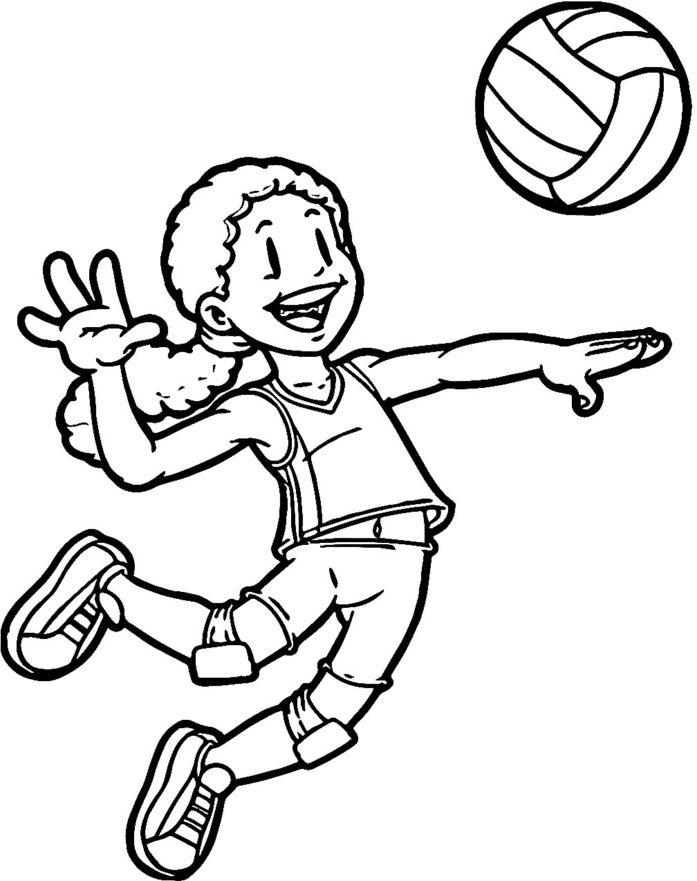 Girl Volleyball Player Coloring Page