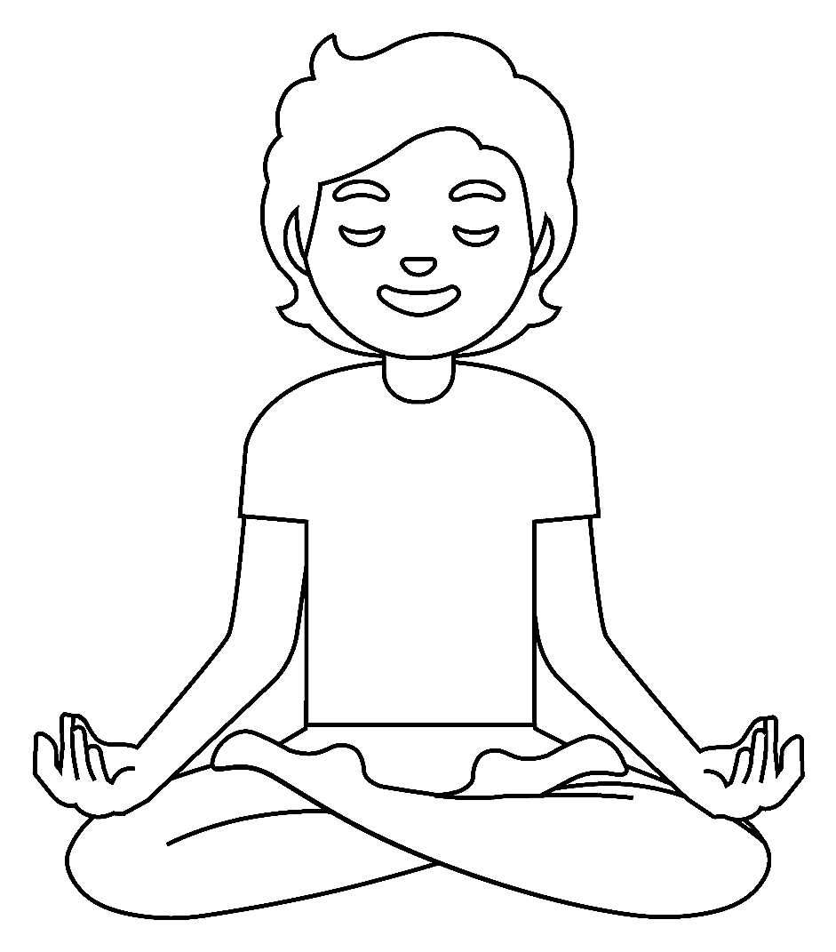 Girl in Lotus Position Coloring Page
