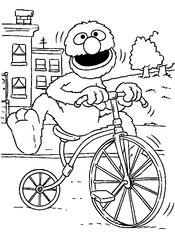 Grover in bicicletta da Grover