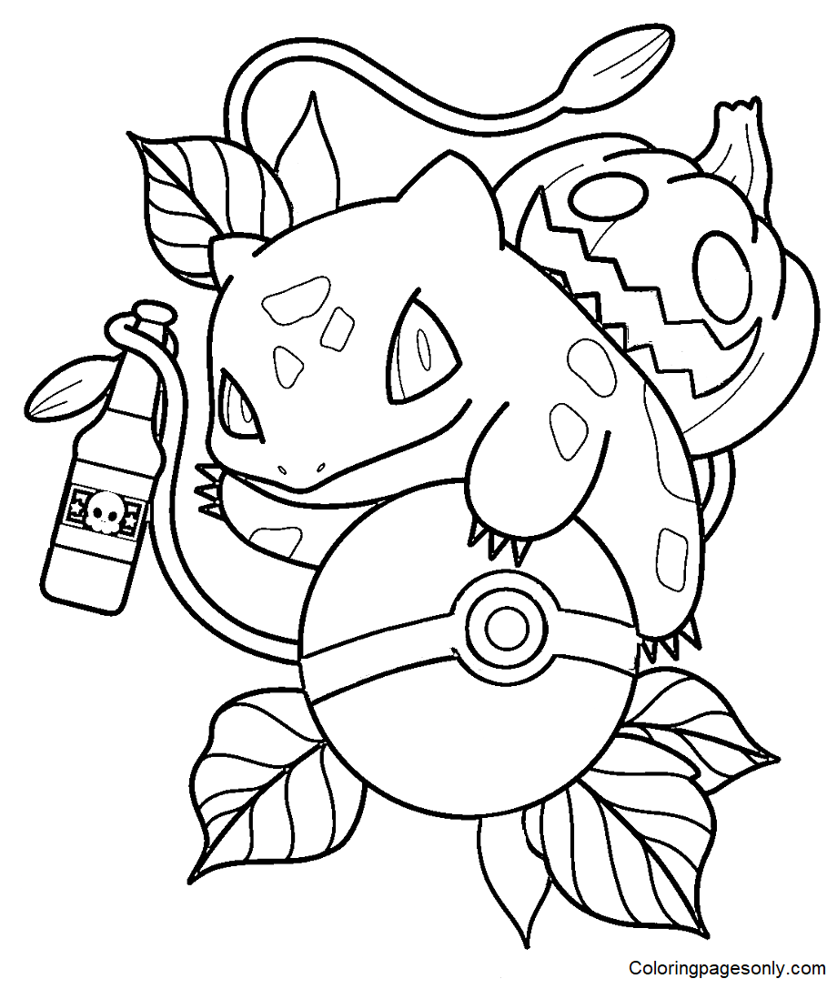 Halloween Pokemon Bulbasaur Coloring Pages