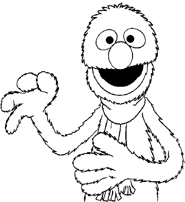 Happy Grover Sesame Street Coloring Page