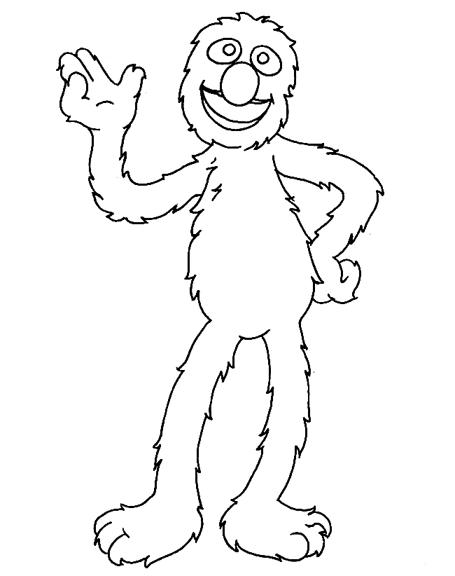 Happy Grover Coloring Page