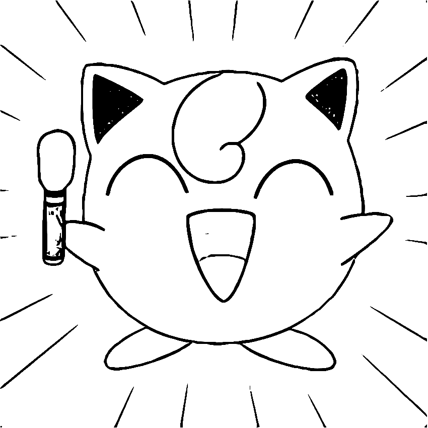 Happy Jigglypuff Coloring Page