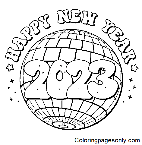 Happy New Year 2023 Coloring Pages