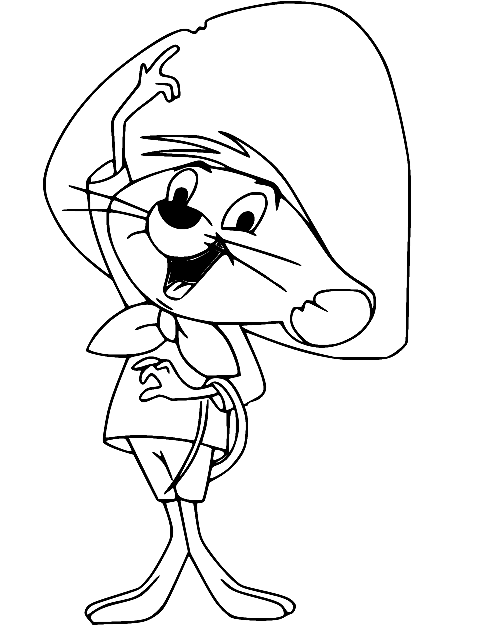 Happy Speedy Gonzales Coloring Pages