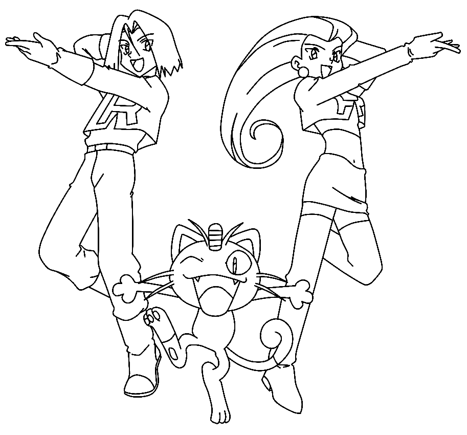Happy Team Rocket Coloring Pages