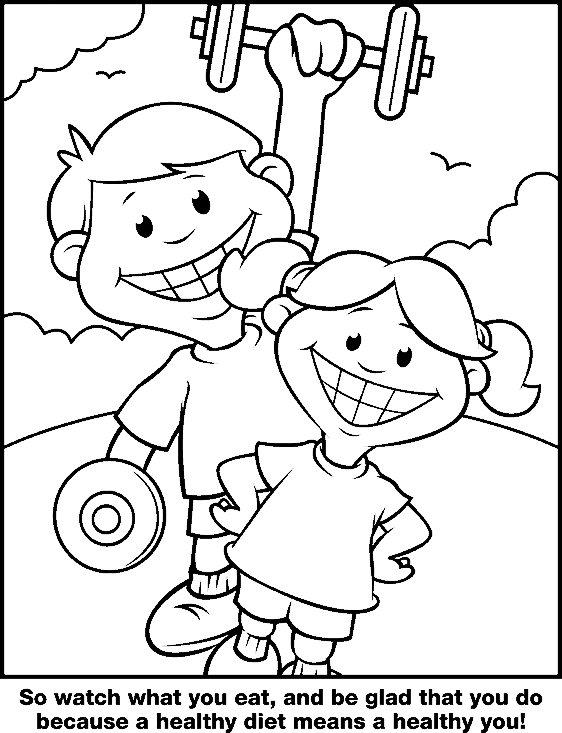 Healthy Diet Coloring Page