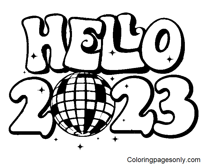 Hello 2023 Coloring Page