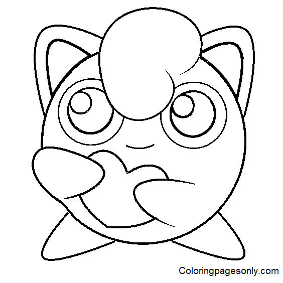Jigglypuff with Heart Coloring Page