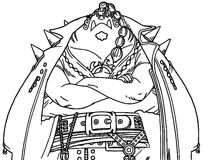 Jinbei One Piece Red Coloring Pages – Jinbe Coloring Pages