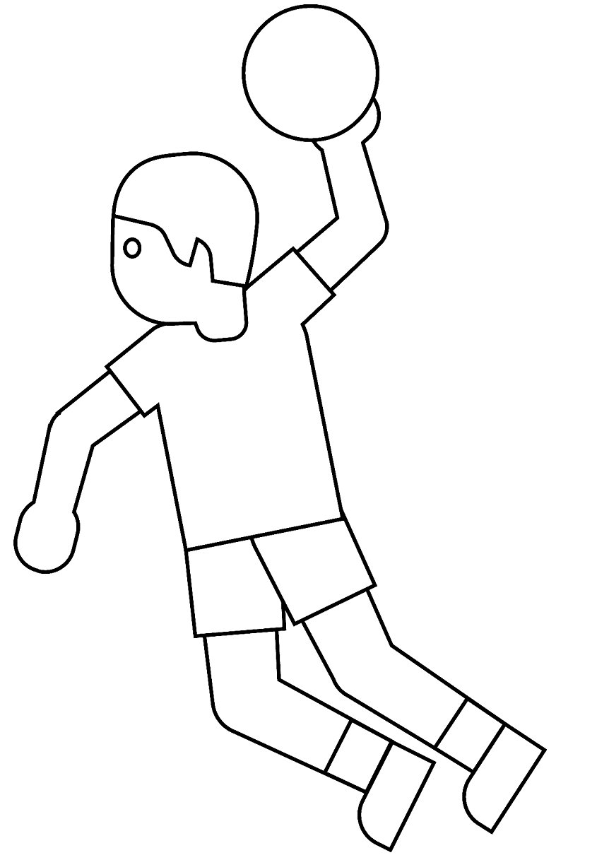 Kid Playing Handball Coloring Pages