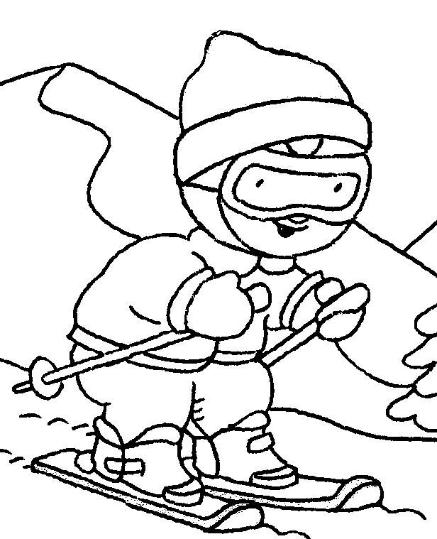Kid Skier Coloring Pages