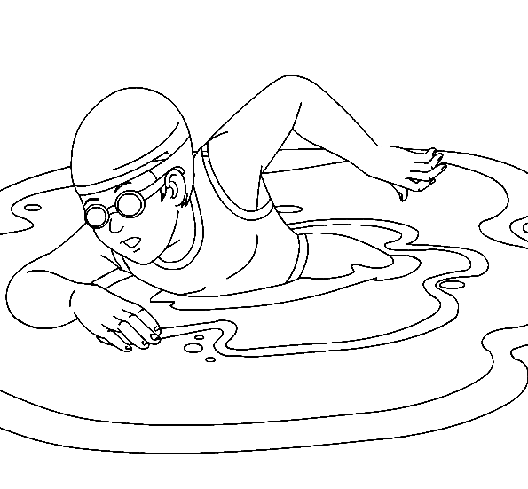 Kids Swimming Coloring Pages