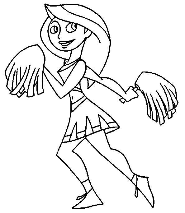 Kim Cheerleader Coloring Pages