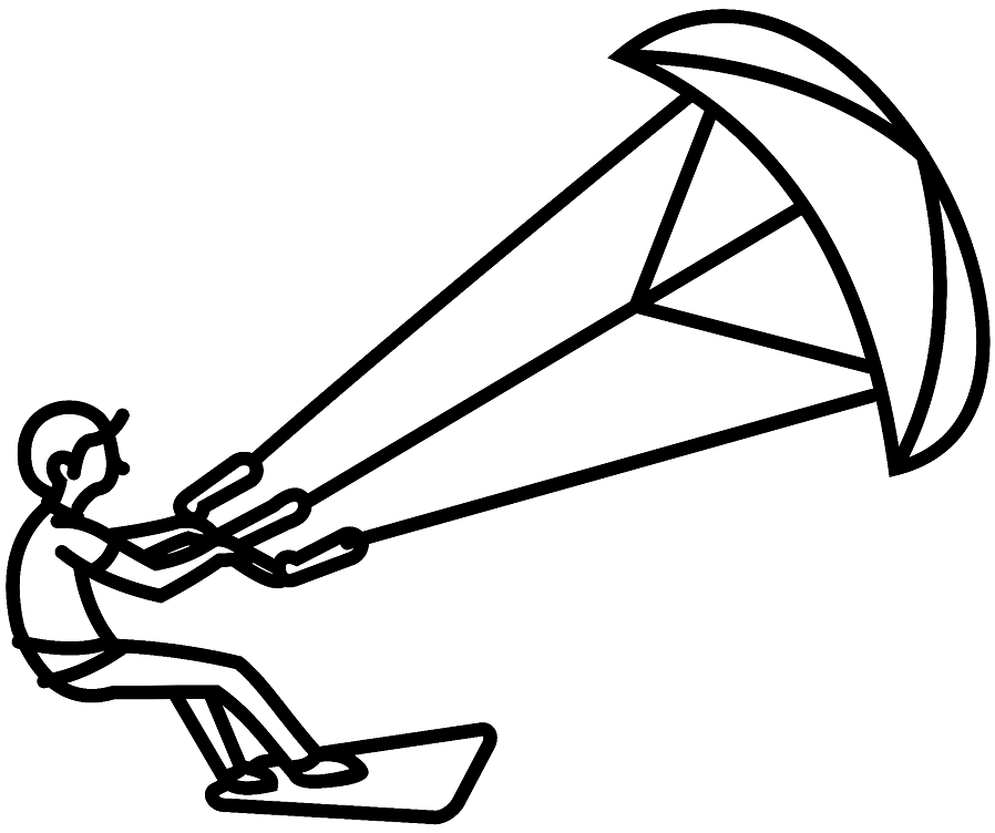 Kiteboarding Coloring Pages