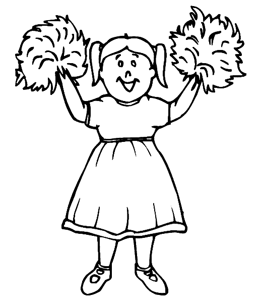 Little Girl Cheerleader Coloring Page