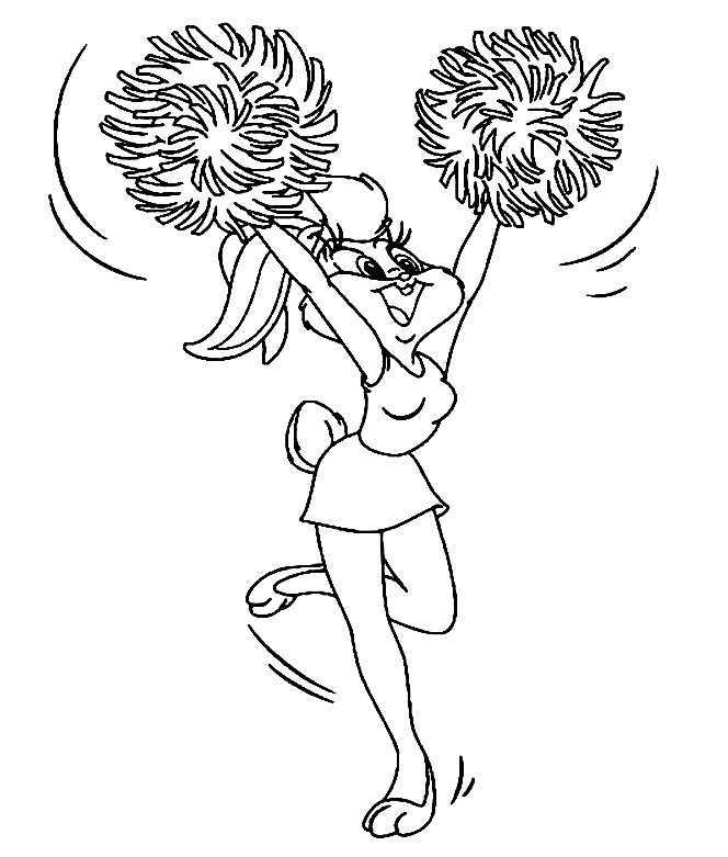 Lola Bunny is cheering Coloring Page