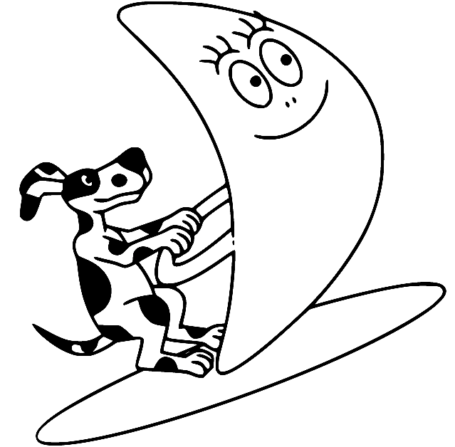 Lolita and Barbabravo Surfboard Coloring Pages