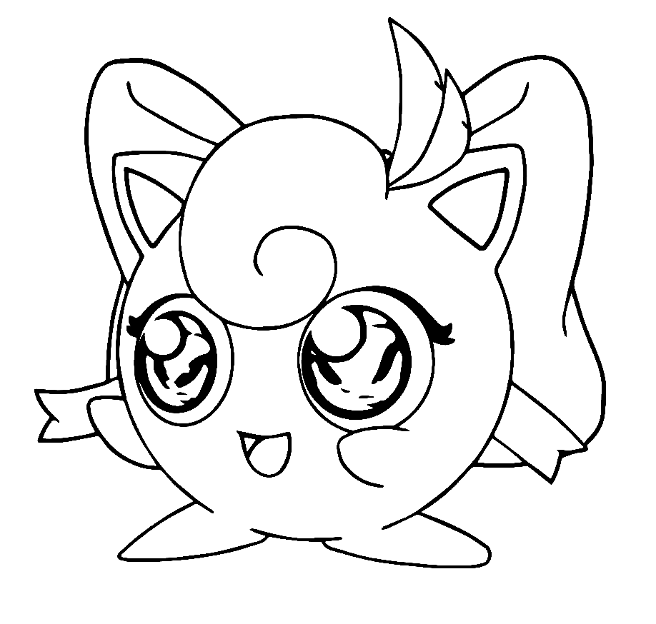 Lovely Jigglypuff Coloring Page