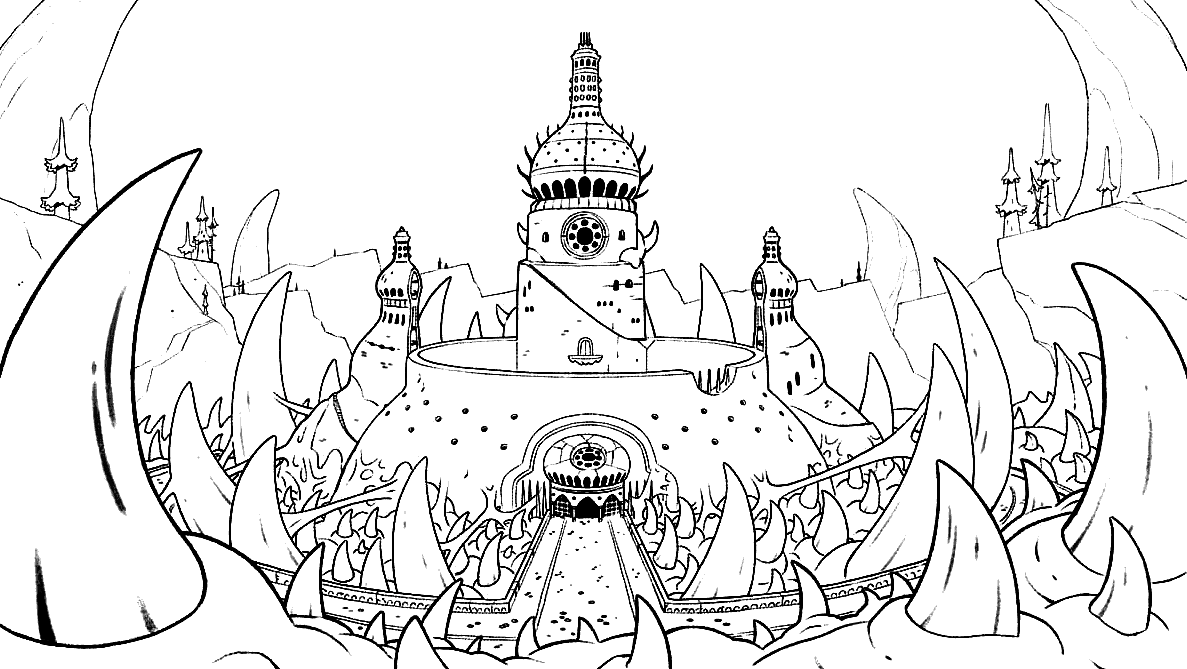 Desenho para colorir do castelo da coruja mágica