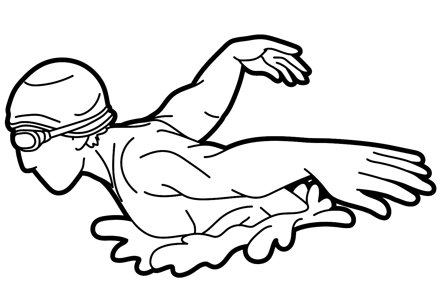 Male Swimmer Butterfly Coloring Page