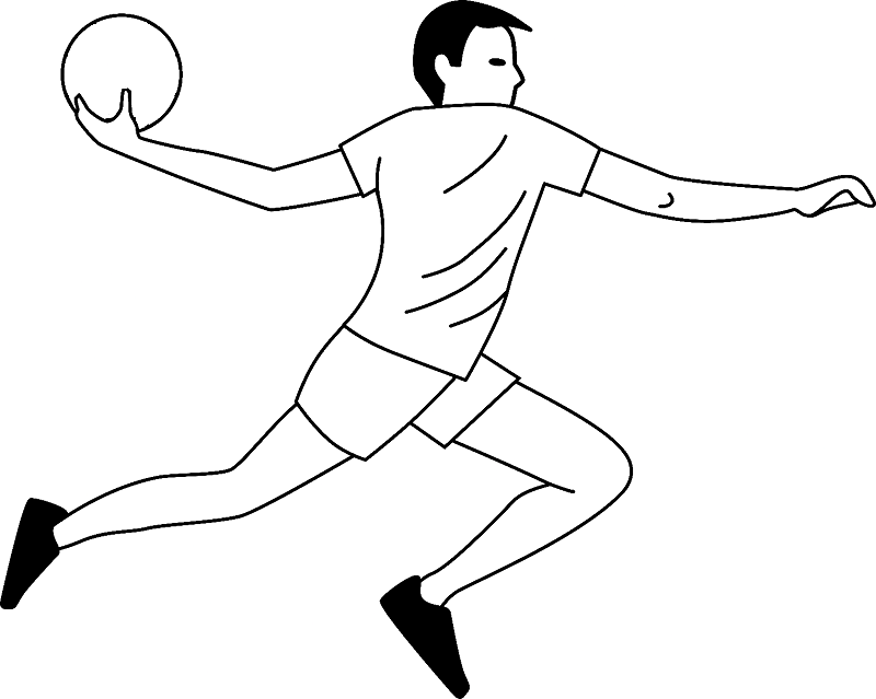 Coloriage homme jouant au handball
