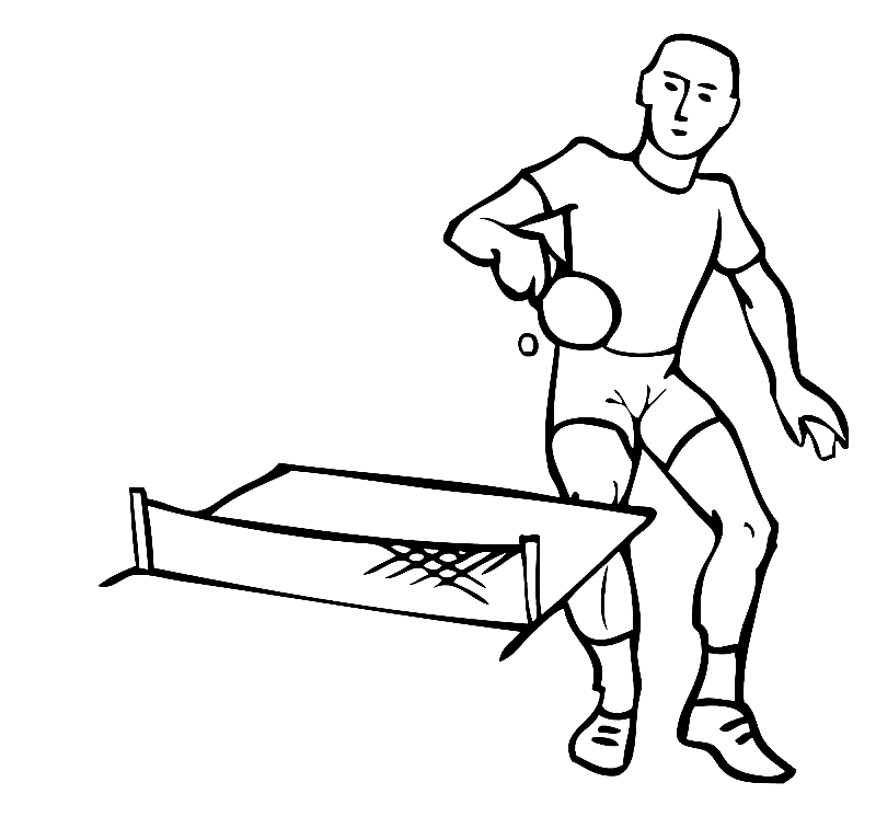 Man Playing Ping Pong Coloring Pages