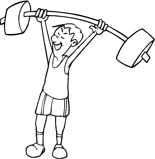Hombre con levantamiento de pesas con barra de levantamiento de pesas