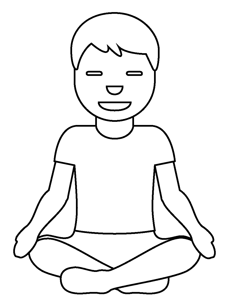 Man in Lotus Position Coloring Page